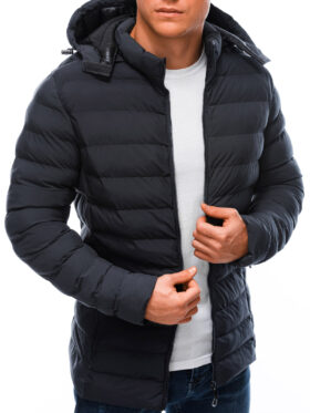 Men's mid-season jacket C542 - dark grey | EDOTI | MLwear Men Image 01